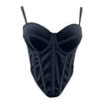 thumbnail image 2 of BLVB Women's Corset Tops Bustier Going out Party Spaghetti Strap Cami Shirts Vintage Tank Top, 2 of 7