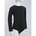 thumbnail image 5 of Kaerm Girls Fleece Ballet Dance Leotard Undergarment Gymnastics Dance Bodysuit Warm Up Dancewear Black Round Neck 120, 5 of 8