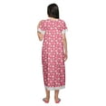 thumbnail image 3 of Moomaya Printed Short Sleeve Maxi Nightdress Button Down Cotton Sleepwear Gown, 3 of 6