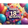 thumbnail image 4 of LUUFILx Happy 18th Birthday Balloon Banner Backdrop Decorations for Birthday Party Celebration Background Decors Photography Props Party Supplies, 4 of 7