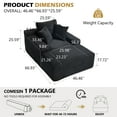 thumbnail image 3 of Newest 67" Chaise Lounge Chair 9.9'' Wide Armrest Indoor Corduroy Oversized Sleeper Sofa for Living Room,Three Soft Pillows Convertible Boneless Sofa Bed, Black, No Assembly Required, 3 of 9