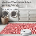 thumbnail image 5 of ODIKA 4'x6' Machine Washable Non-Slip Area Rug, Cane Stripe Floor with Peppermint Swirl High Traffic Rug, Red, 623141, 5 of 5