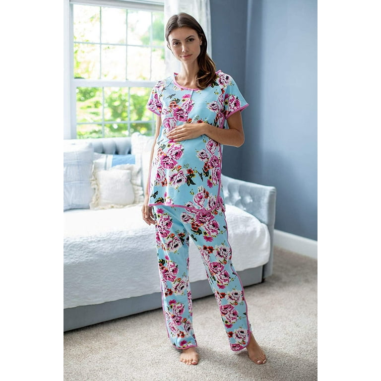 Baby Be Mine Maternity and Nursing Pajama Set, PJ's For Women, Nursing  Pajama Set, Nightwear For Women, Pregnancy Pajama Wear