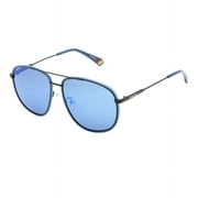 Polaroid Polarized Blue Mirror Square Men's Sunglasses PLD 6118/G/S 0PJP 5X 59