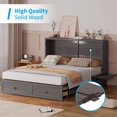 thumbnail image 5 of Mjkone Murphy Bed Cabinet with USB Charging Station, Cube Cabinet Bed with Mattress, Folding Chest Bed Queen Size for Living Room/Bedroom-Dark Gray, 5 of 9