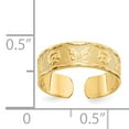 thumbnail image 2 of 14K Yellow Gold Flower & Butterfly Toe Ring, 2 of 2