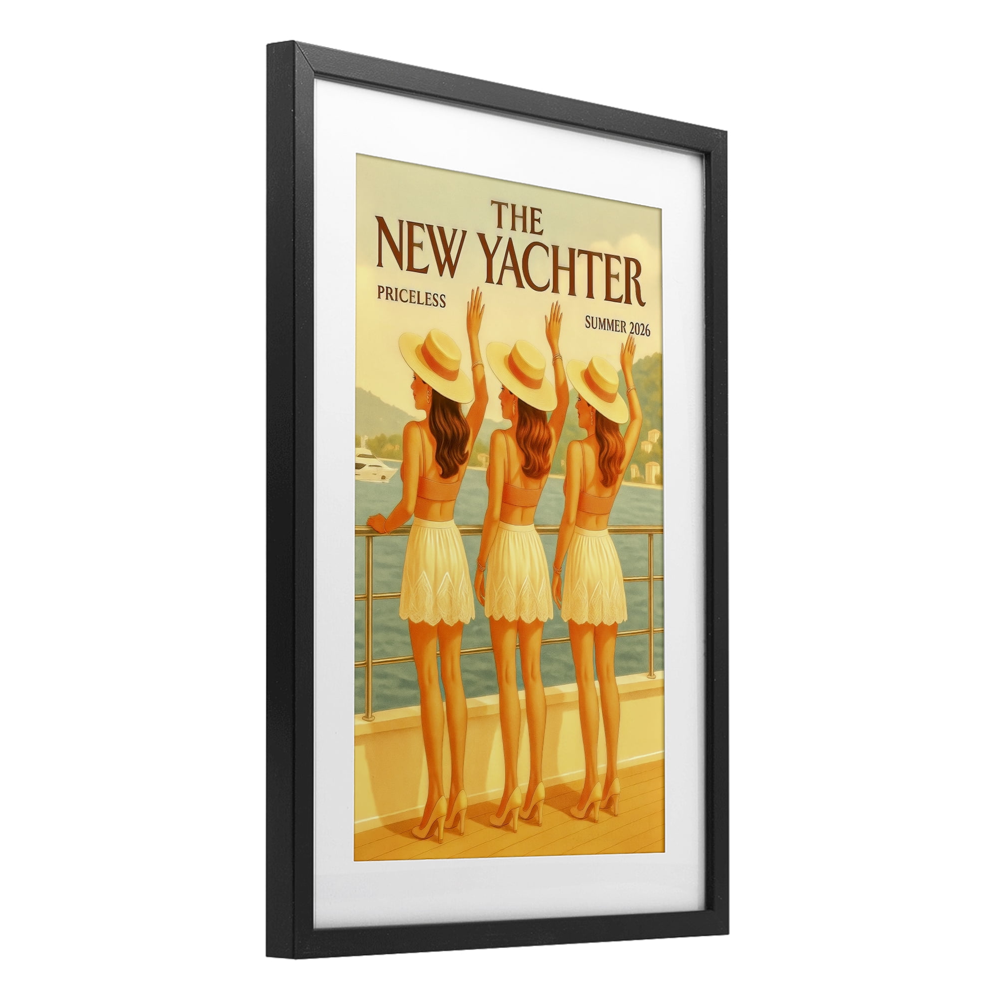 Stupell Industries Magazine Parody Fashion Trio Black Framed Print Under Glass, design by Grotto Studios