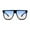Black Blue Peach, variant on Flat Top Shield Horn Rim Hip Hop Sunglasses Black Red