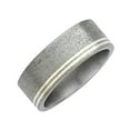 thumbnail image 1 of Mens 8mm Titanium Wedding Band with Sterling Silver Inlay, 1 of 1
