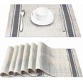 thumbnail image 2 of Heat-Resistant PVC Placemats, Stain-Resistant Woven Vinyl Table Mats, Anti-Skid Washable Dining Set of 6 (Blue), 2 of 5
