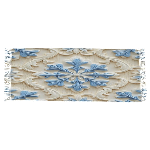 BZSMCE Women Scarf Blue Snowflake Simple Pattern Soft Warm Long Large Scarves