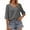 Gray, variant on Summer Solid Color Women V-neck Casual T-shirt Half Sleeve Simple Tops