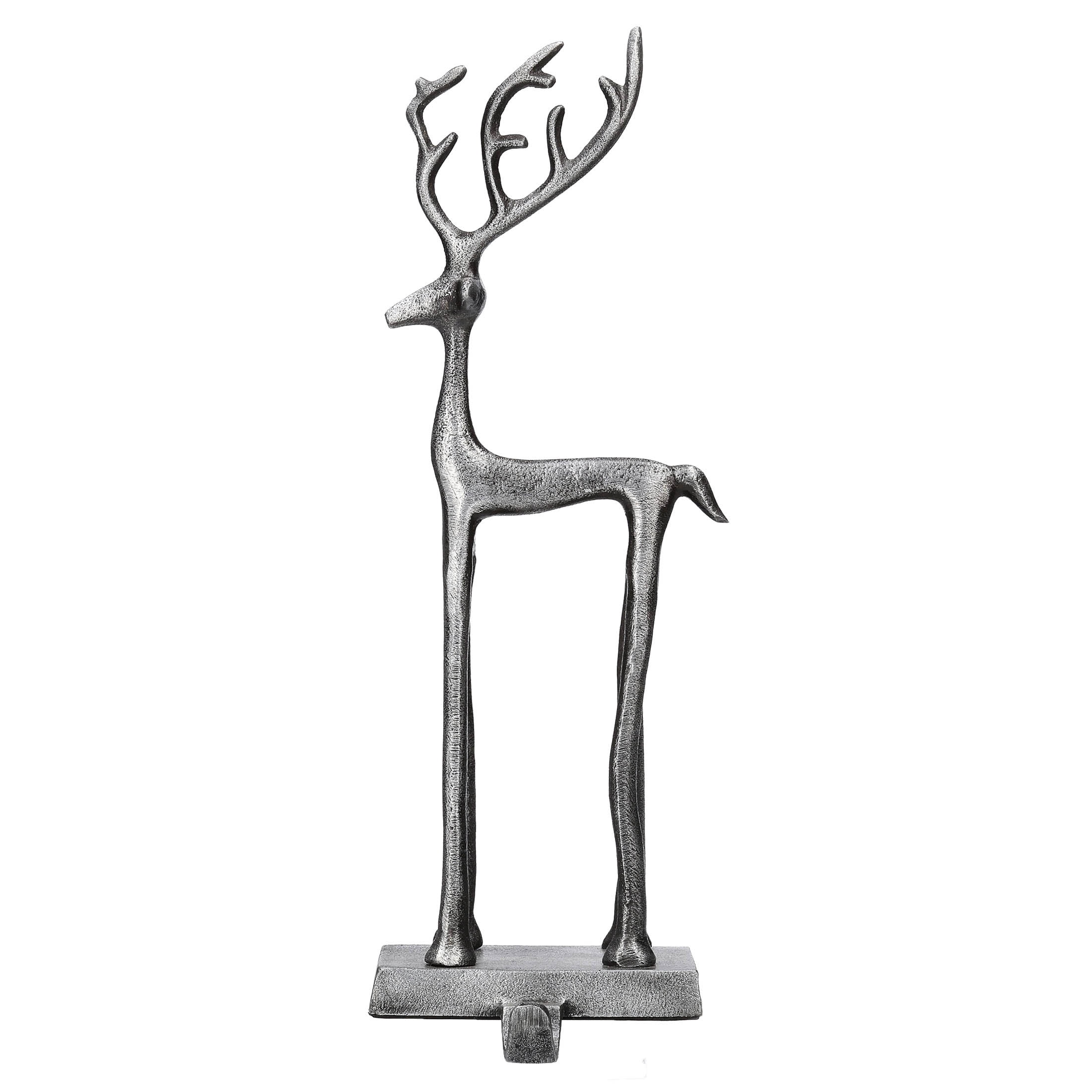 Large Silver Reindeer Christmas Stocking Holder, 14", by Holiday Time