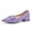 Purple, variant on YDN Women Fashion Pointed Closed Toe Block Low Heel Pumps Slip On Flats Shoes Office Daily Shopping Size 16 Purple