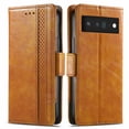 thumbnail image 3 of Case for Google Pixel 6 5G Cover Leather Wallet Folio Case Book Design Flip Magnetic Closure - Yellow, 3 of 5