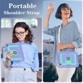thumbnail image 5 of Case For iPad mini 6 2021 / mini 2024,Anti Drop Silicone+PC Layer Protective Case Hidden Large Bracket ,Shoulder Strap, Heavy Duty Shockproof Three Proof Tablet Protective Case,Purple, 5 of 7