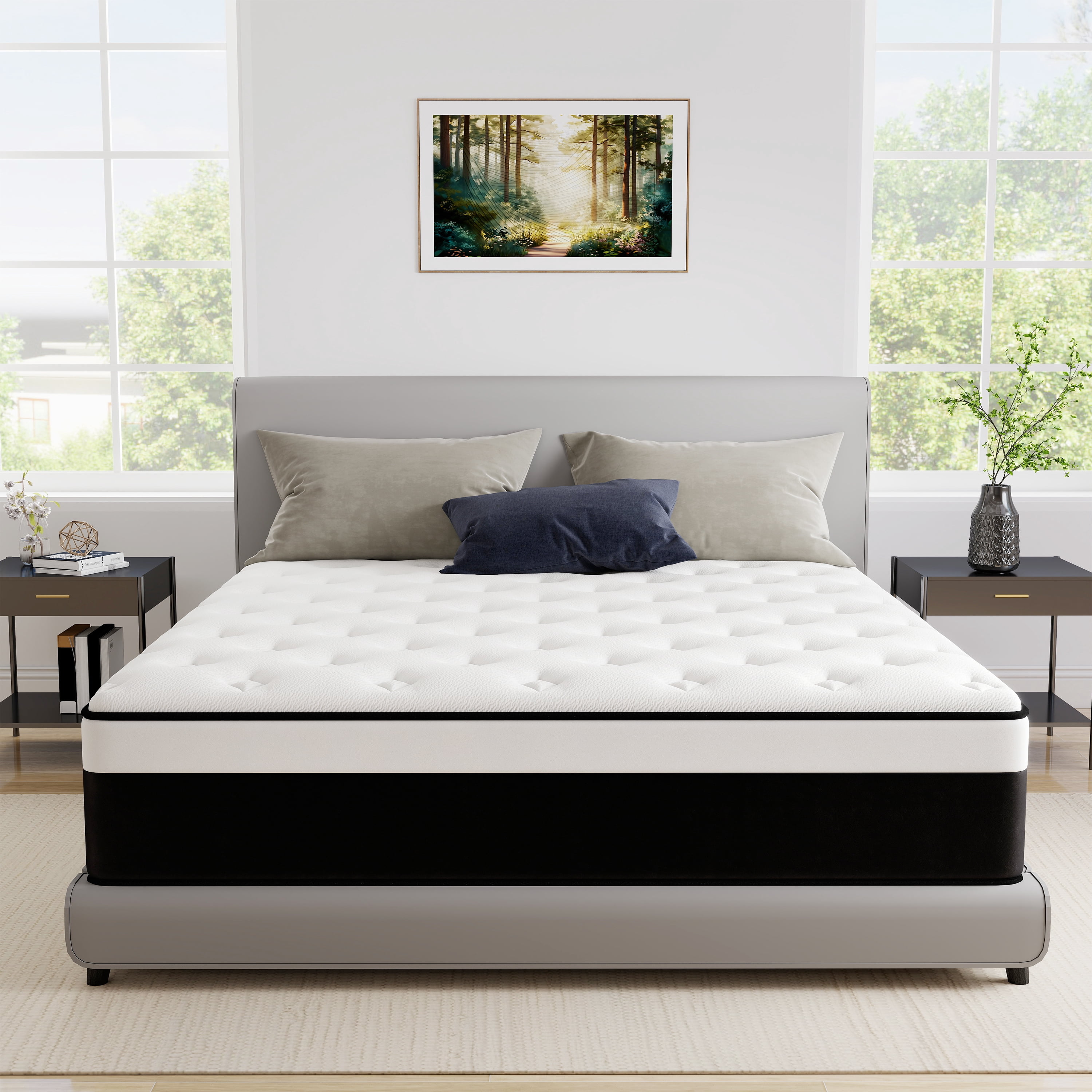 lemontalking 8" Hybrid Breathable Mattress Medium Firm Memory Foam Deluxe Twin Mattress