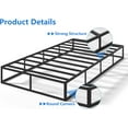 thumbnail image 4 of Box Spring Twin Bed Bases, 9 Inch High Metal Twin Box Spring, Heavy Duty Mattress Foundation with Fabric Cover, Easy Assembly, Quiet Noise Free, Non Slip, Black, 4 of 7
