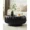 Round-Black, variant on Lift Top Coffee Table with Hidden Storage, 31 inch Solid Wood Fluted Design for Small Space Living Room, Walnut