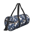 thumbnail image 3 of Xecao Forest Elk print Round Travel Duffel Bag is a foldable gym bag with an inner pocket, perfect for travel sports, 3 of 8