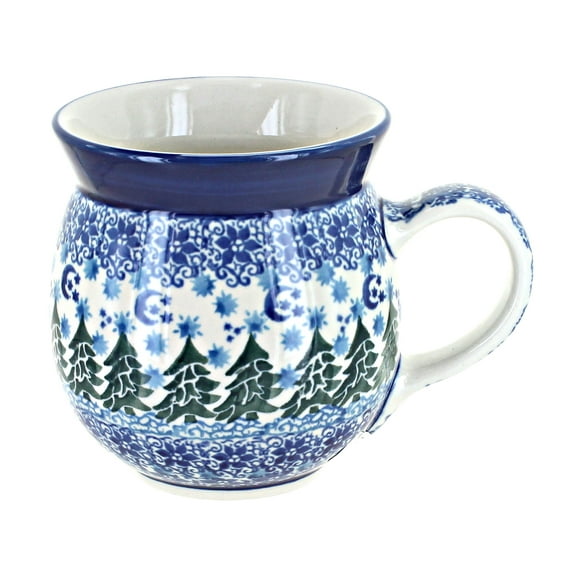 Blue Rose Polish Pottery Evergreen Magic Bubble Mug