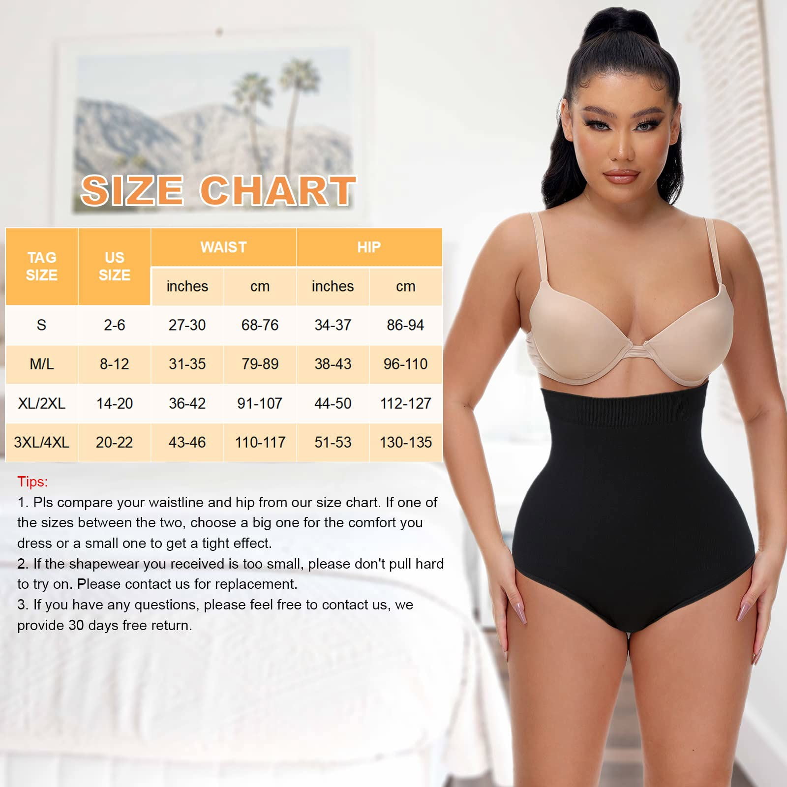 Lilvigor Shapewear for Women Tummy Control, Hi-Waist Butt Lifter Body Shaper Panty Waist Slim and Back Smooth Seamless Body Trainer