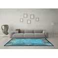 thumbnail image 3 of Ahgly Company Indoor Square Persian Light Blue Traditional Area Rugs, 5' Square, 3 of 4
