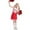 Red, variant on Cheerleader Outfit For Girls Sleeveless Cheerleading Team Stage Performance Dance Dressy Blue 150