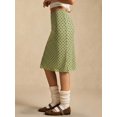 thumbnail image 5 of Green Polka Dot Mesh Wrap Midi Skirt, Casual Retro Style, 5 of 6