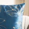 thumbnail image 4 of SAFAVIEH Yari Floral Decorative Pillow, 18" x 18", Royal Blue/Tan, 4 of 5