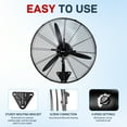 thumbnail image 4 of Ktaxon 26inch High Velocity Wall Mount Fan Oscillating,Industrial Fan with 4 Speed Ventilation,100% BLDC Copper Motor,9299CFM,,Heavy Duty Metal Fan for Outdoor, Indoor Use, 4 of 11
