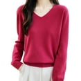 thumbnail image 1 of Chandails d'Hiver pour Femmes, Chandail Tricoté à Col Semi-Haut de Couleur Unie, 1 of 6