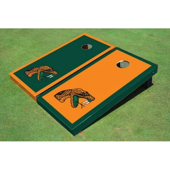 Florida Agricultural & Mechanical University Alternating Border Custom Cornhole Board