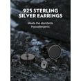 thumbnail image 6 of Bandmax Black S925 Silver Stud Earrings for Men Women Natural Black Onxy with Viking Rune Ear Studs Gift for Father's Day Christmas Valentines, 6 of 8