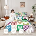 thumbnail image 3 of Manfei Geometric Check Full Size Comforter Sets,Cute Heart Bowtie Bedding Comforter Set,Yellow Green,Colorful Stars Reversible,3pcs,1 Comforter and 2 Pillowcases,3pcs,1 Comforter and 2 Pillowcases, 3 of 7