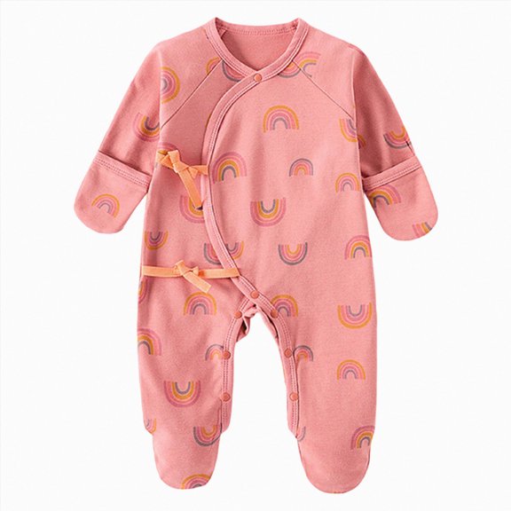 CAUYDY 0-3M 6-9M 12-18M Preemie Boy Coming Home Outfits Baby Clothing Newborn Long Sleeve Sleepers Infant Boys Romper Fall Winter Toddler Pajamas Watermelon Red for Sizes 3-6 Months