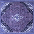 thumbnail image 1 of Ahgly Company Machine Washable Indoor Square Medallion Blue Traditional Area Rugs, 3' Square, 1 of 4