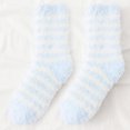 thumbnail image 2 of Bibifish Womens Socks Stripe Fuzzy Medium Tube Socks Autumn Winter Mid Comfy Fleece Socks Thickened Thermal Crew Socks For Ladies, 2 of 6