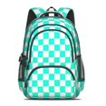 thumbnail image 2 of Blue and White Checkered Pattern Backpack for School, Cute School Bag with Adjustable Shoulder Straps and Padded Back, 16.9"x12.6"x5.9", 2 of 5