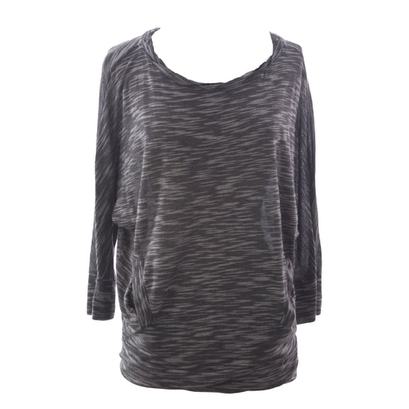 VELVET by Graham & Spencer Women's Ruched Crew Neck Blouse Small Black/White