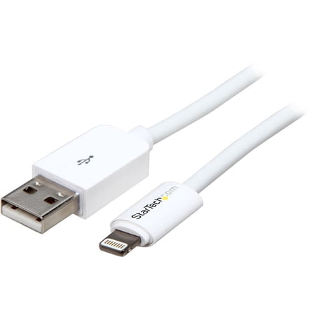 UPC: 0065030851763 | StarTech.com USBLT3MW 3m (10ft) Long White Apple® 8-pin Lightning Connector to USB Cable for iPhone / iPod / iPad – Charge and Sync Cable