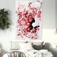 thumbnail image 3 of Girls Tapestry, Flower Girl with Hair Long Swirling Pink Blossoms Hair Dressers Beauty Feminine, Wall Hanging for Bedroom Living Room Dorm Decor, 60W X 80L Inches, Red Pink Black, by Ambesonne, 3 of 5