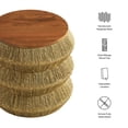 thumbnail image 2 of Maris Seagrass and Wood End Table in Walnut Natural, 2 of 8