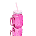 thumbnail image 1 of 12 Tarros De Vidrio Con Tapa Y Popote Rosa 470 Ml Vencort, 1 of 4