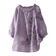 thumbnail image 2 of Bixock Maternity's Tops 3/4 Sleeve Crew Neck Plus Size Loose Casual Maternity Shirt Pregnancy Blouse Summer Maternity Clothes, 2 of 7