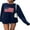 Navy Blue, variant on Women American Flag Sweater Loose Vintage Long Sleeve Crewneck Knitted Jumper Top Patriotic USA Pullover Streetwear
