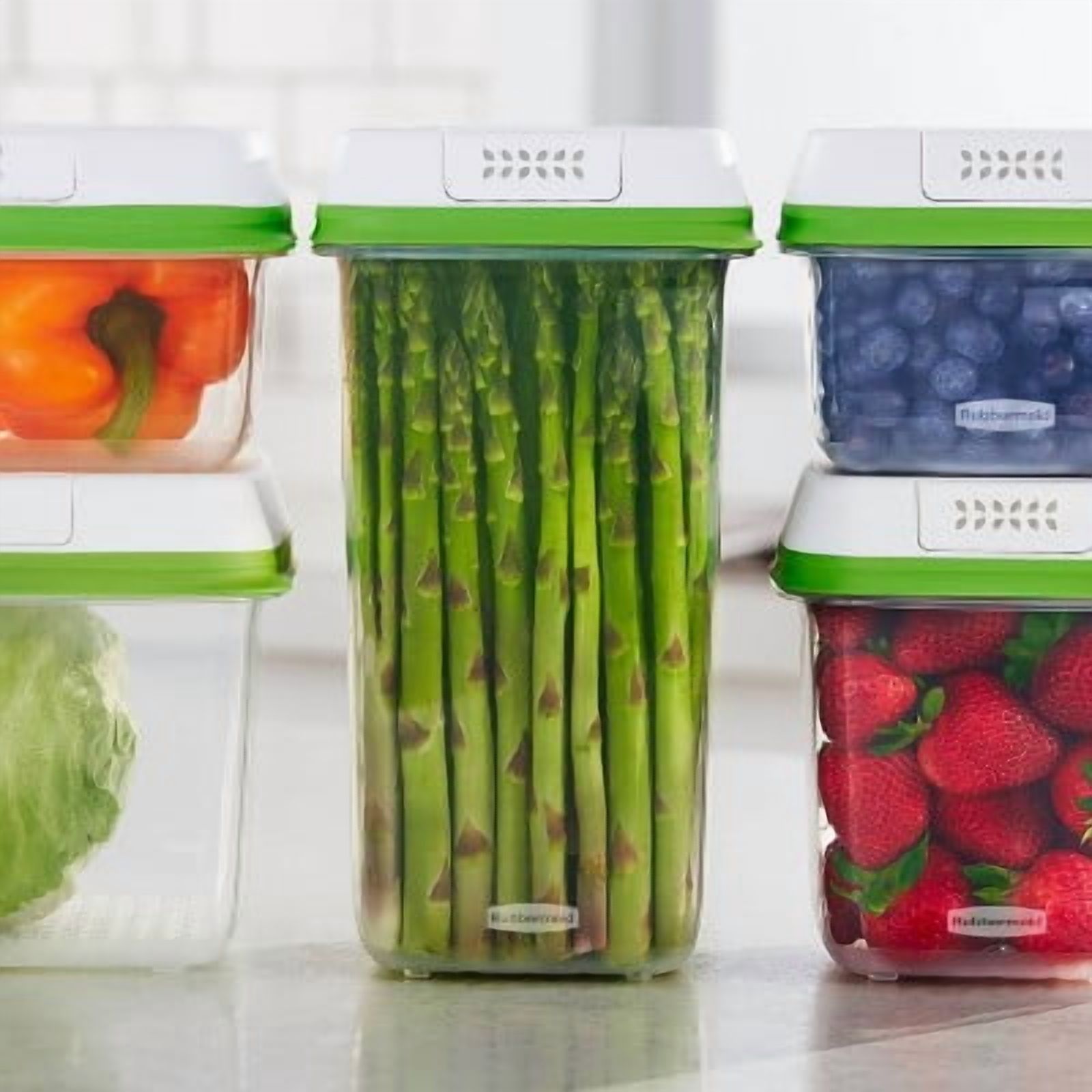 Freshworks 6pc Set: Produce Saver Food Storage Containers, Dishwasher-Safe, Clear Plastic, 3 Containers with Lids