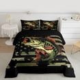 thumbnail image 2 of Homewish Hunting Pike Fish Full Size Comforter Sets, Olive Camouflage Bedding Comforter Set, Rustic Farmhouse Cabin Reversible Bedding Sets, Breathable Home Decor, 3pcs, 2 of 8