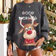 thumbnail image 2 of Sudadera con estampado de cambio de cuello redondo de manga larga suelta de Navidad vintage para mujer Pompotops gfhjh9176, 2 of 7