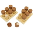 thumbnail image 1 of kusrkot 12pcs Cylinder Early Development Sensory Training w/ Wooden Tary, 1 of 8